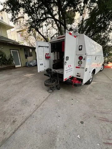 Magnet Plumbing service vehicle on-site for Faucet Repair in Austin's Estates